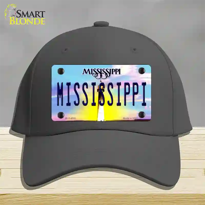 Mississippi Novelty License Plate Hat Cotton / Charcoal