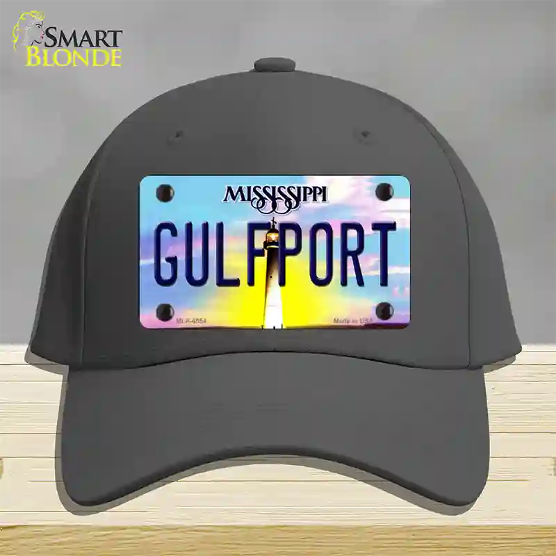 Gulfport Mississippi Novelty License Plate Hat Cotton / Charcoal