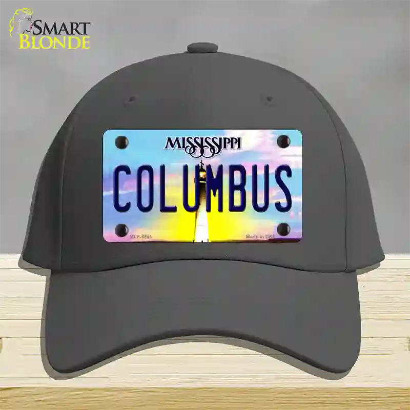 Columbus Mississippi Novelty License Plate Hat Cotton / Charcoal