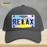 Relax Mississippi Novelty License Plate Hat Cotton / Charcoal