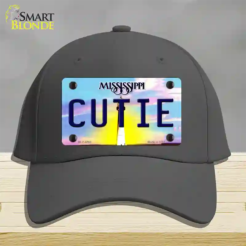 Cutie Mississippi Novelty License Plate Hat Cotton / Charcoal