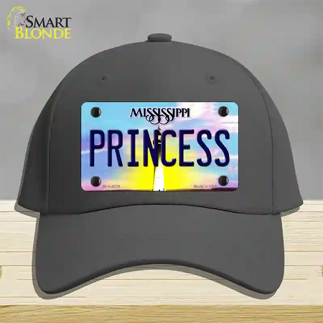 Princess Mississippi Novelty License Plate Hat Cotton / Charcoal