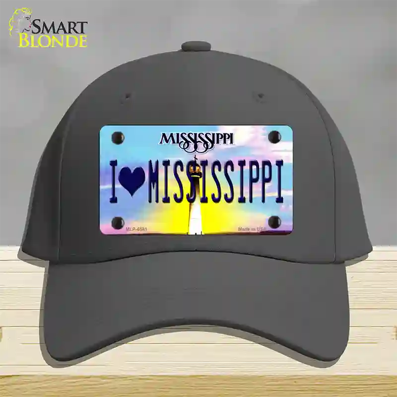 I Love Mississippi Novelty License Plate Hat Cotton / Charcoal