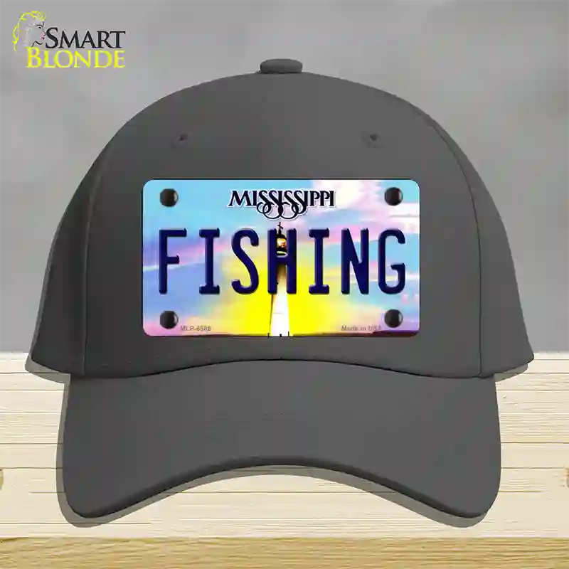 Fishing Mississippi Novelty License Plate Hat Cotton / Charcoal