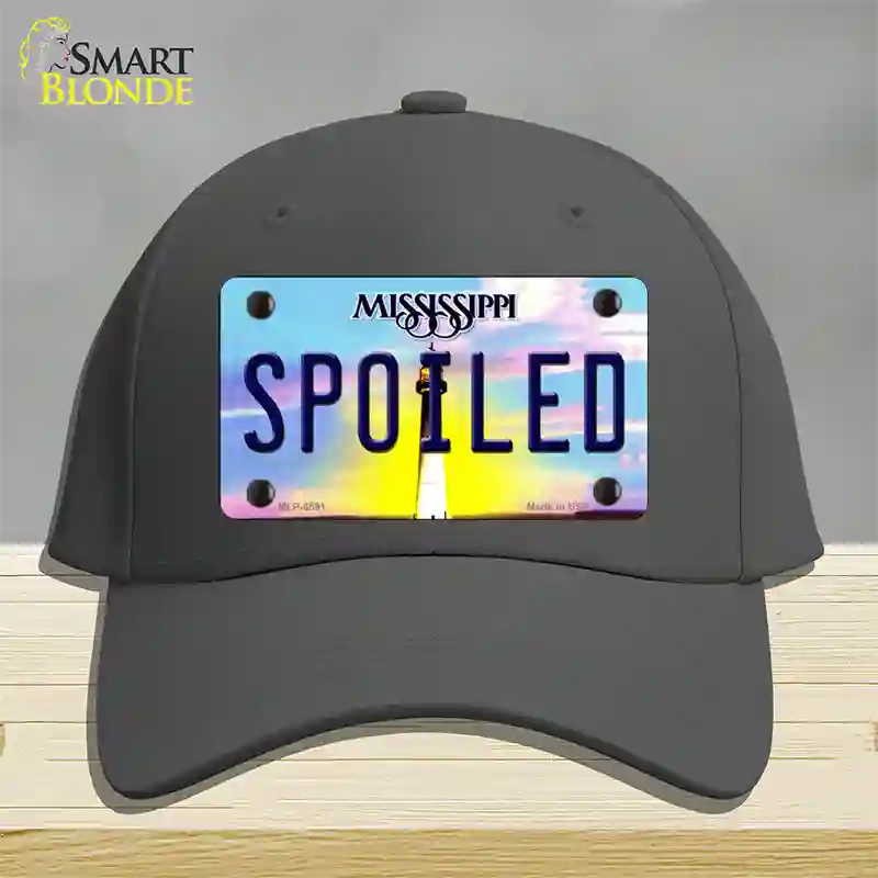 Spoiled Mississippi Novelty License Plate Hat Cotton / Charcoal