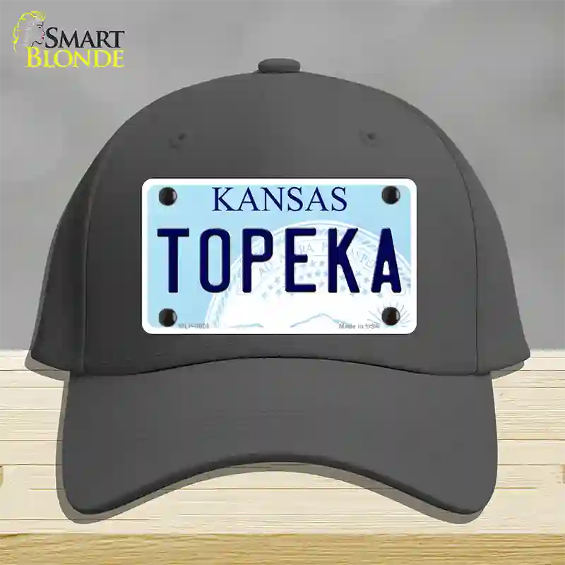 Topeka Kansas Novelty License Plate Hat Cotton / Charcoal