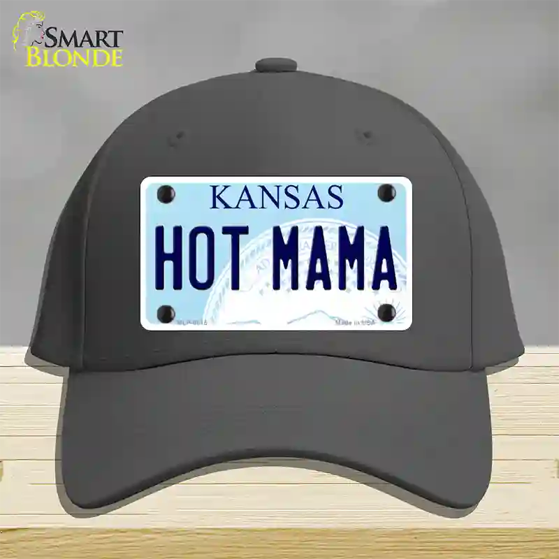 Hot Mama Kansas Novelty License Plate Hat Cotton / Charcoal