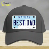 Best Dad Kansas Novelty License Plate Hat Cotton / Charcoal