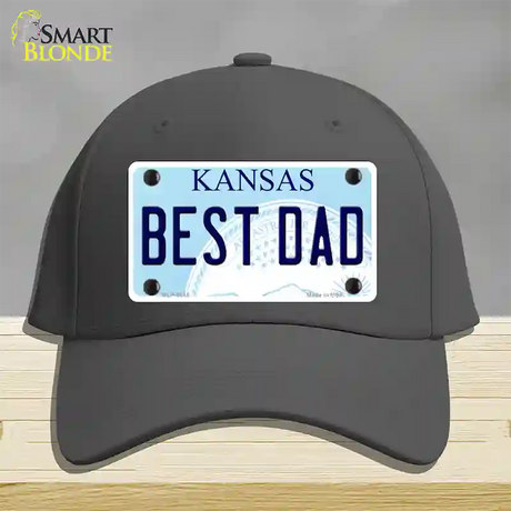 Best Dad Kansas Novelty License Plate Hat Cotton / Charcoal