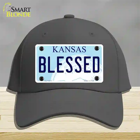 Blessed Kansas Novelty License Plate Hat Cotton / Charcoal