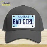 Bad Girl Kansas Novelty License Plate Hat Cotton / Charcoal