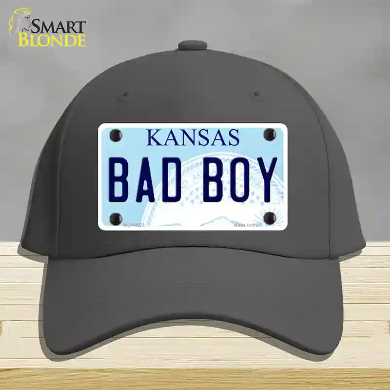 Bad Boy Kansas Novelty License Plate Hat Cotton / Charcoal