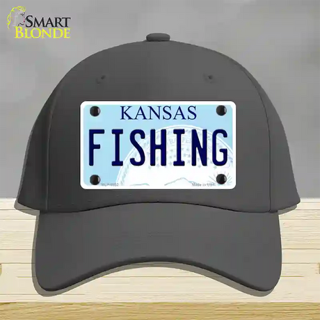 Fishing Kansas Novelty License Plate Hat Cotton / Charcoal