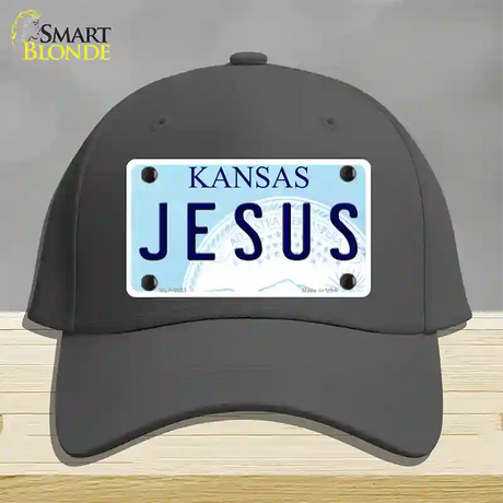 Jesus Kansas Novelty License Plate Hat Cotton / Charcoal