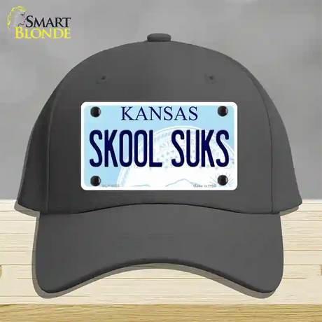 Skool Suks Kansas Novelty License Plate Hat Cotton / Charcoal