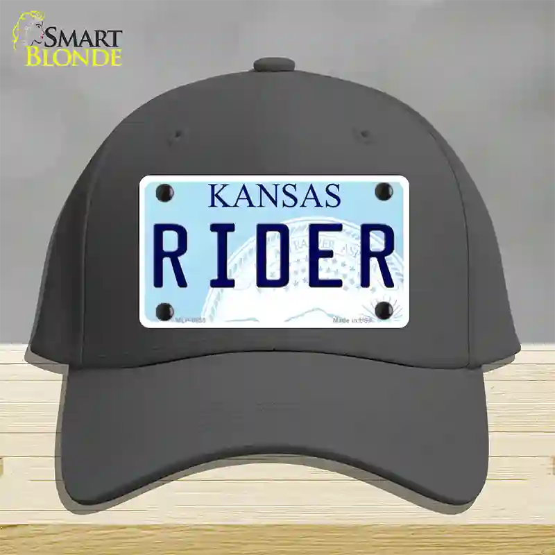 Rider Kansas Novelty License Plate Hat Cotton / Charcoal