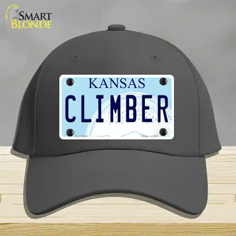 Climber Kansas Novelty License Plate Hat Cotton / Charcoal