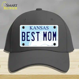 Best Mom Kansas Novelty License Plate Hat Cotton / Charcoal