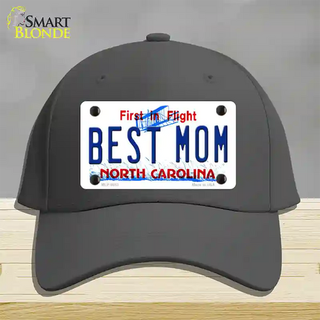 Best Mom North Carolina Novelty License Plate Hat Cotton / Charcoal