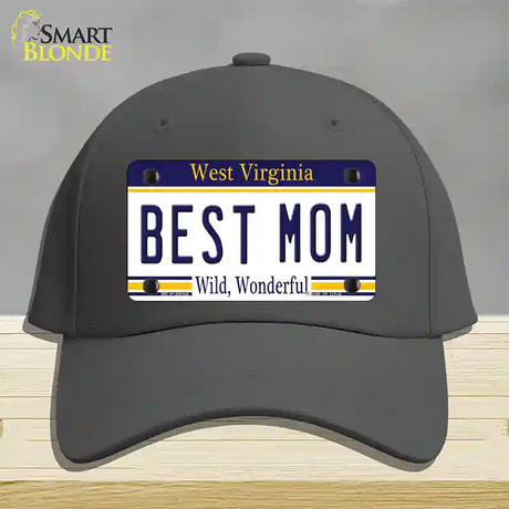 Best Mom West Virginia Novelty License Plate Hat Cotton / Charcoal