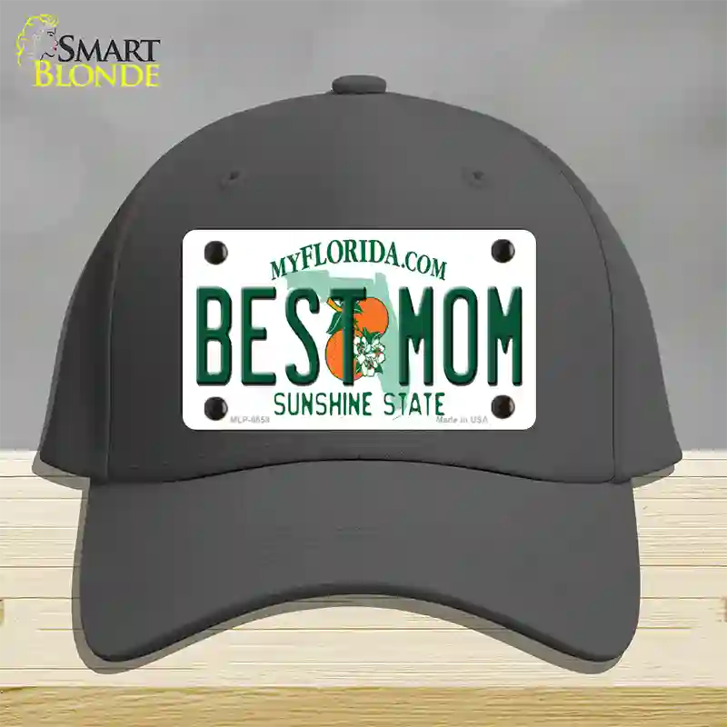 Best Mom Florida Novelty License Plate Hat Cotton / Charcoal