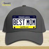 Best Mom Pennsylvania State Novelty License Plate Hat Cotton / Charcoal