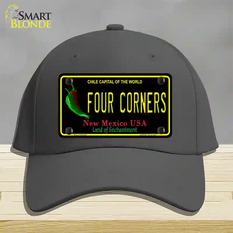 Four Corners Black New Mexico Novelty License Plate Hat Cotton / Charcoal