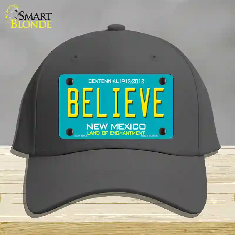 Believe New Mexico Novelty License Plate Hat Cotton / Charcoal