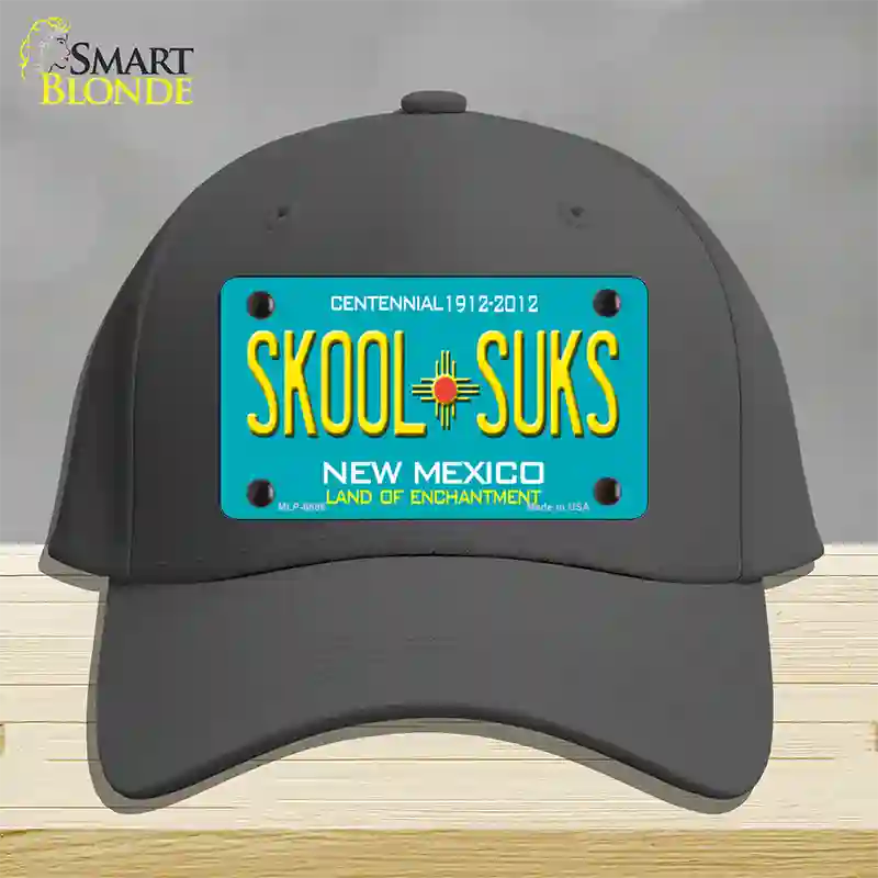 Skool Suks New Mexico Novelty License Plate Hat Cotton / Charcoal