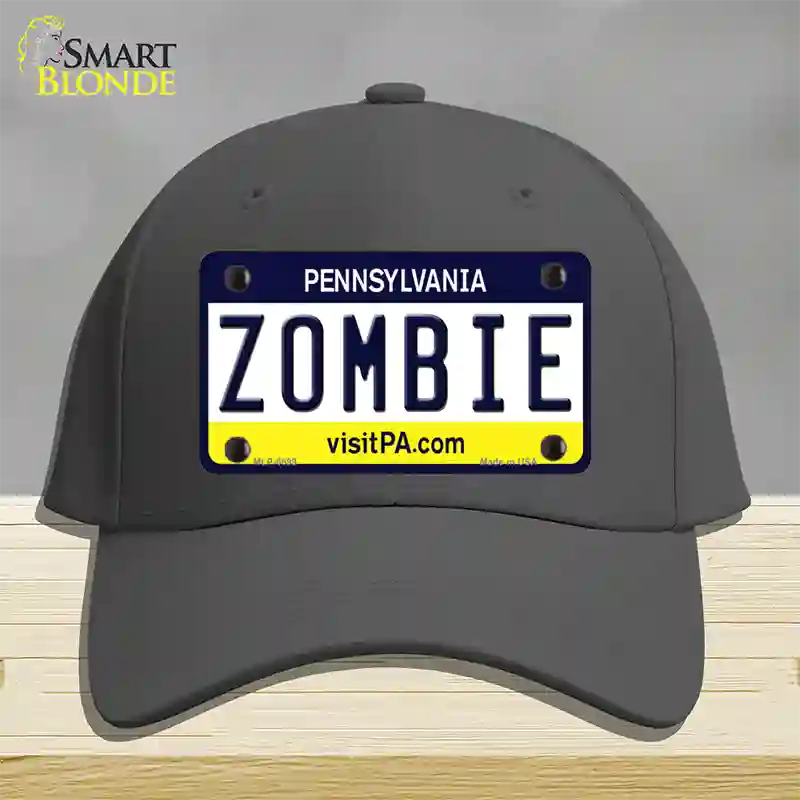 Zombie Pennsylvania State Novelty License Plate Hat Cotton / Charcoal