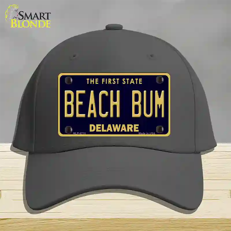 Beach Bum Delaware Novelty License Plate Hat Cotton / Charcoal