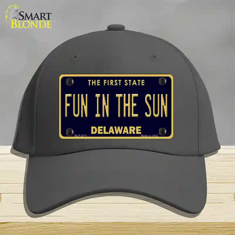 Fun In The Sun Delaware Novelty License Plate Hat Cotton / Charcoal