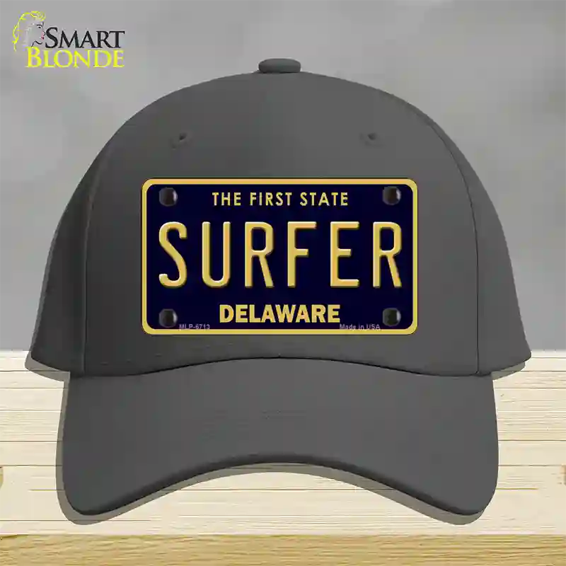 Surfer Delaware Novelty License Plate Hat Cotton / Charcoal