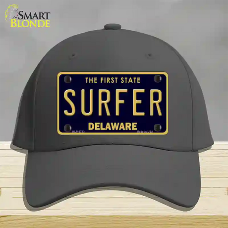 Surfer Delaware Novelty License Plate Hat Cotton / Charcoal