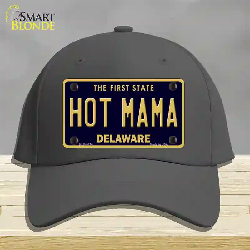 Hot Mama Delaware Novelty License Plate Hat Cotton / Charcoal