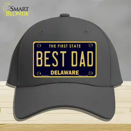 Best Dad Delaware Novelty License Plate Hat Cotton / Charcoal