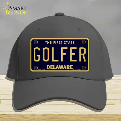 Golfer Delaware Novelty License Plate Hat Cotton / Charcoal