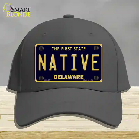 Native Delaware Novelty License Plate Hat Cotton / Charcoal