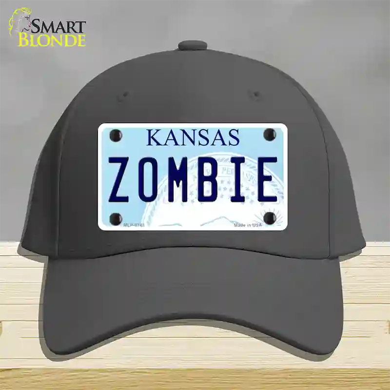 Zombie Kansas Novelty License Plate Hat Cotton / Charcoal