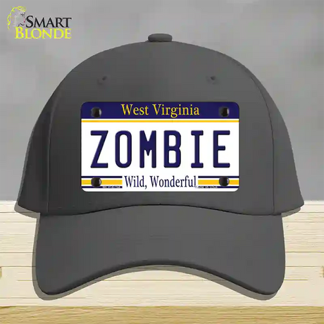 Zombie West Virginia Novelty License Plate Hat Cotton / Charcoal