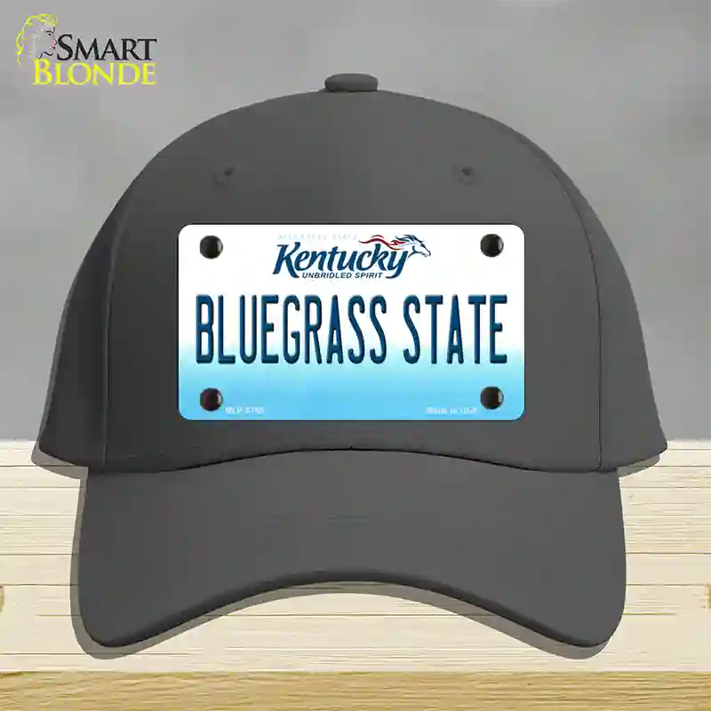 Bluegrass State Kentucky Novelty License Plate Hat Cotton / Charcoal