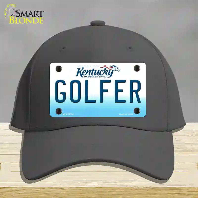 Golfer Kentucky Novelty License Plate Hat Cotton / Charcoal