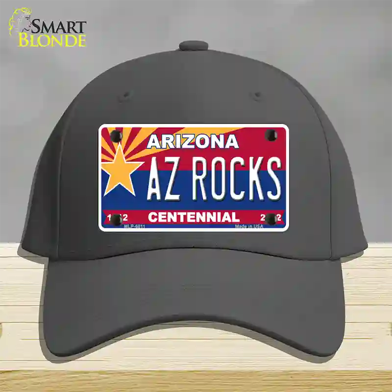 Arizona Centennial Az Rocks Novelty License Plate Hat Cotton / Charcoal