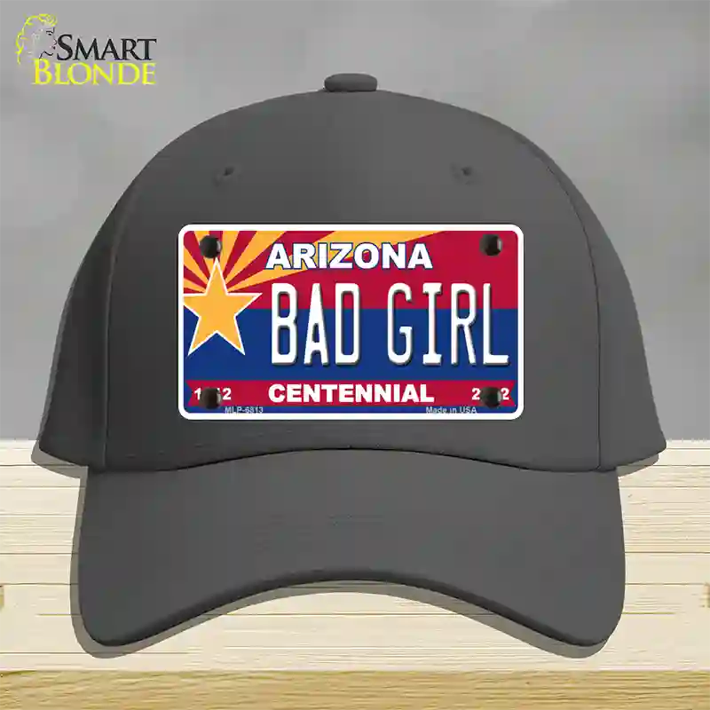 Arizona Centennial Bad Girl Novelty License Plate Hat Cotton / Charcoal