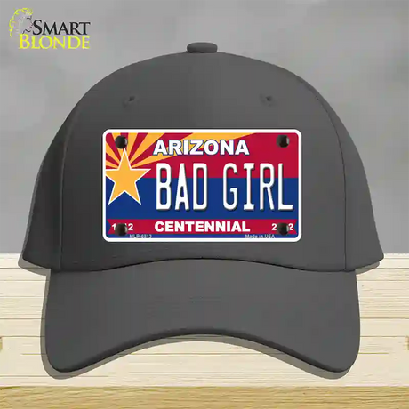 Arizona Centennial Bad Girl Novelty License Plate Hat Cotton / Charcoal