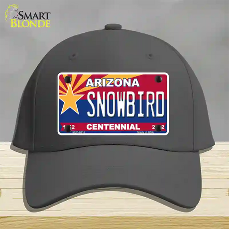 Arizona Centennial Snowbird Novelty License Plate Hat Cotton / Charcoal