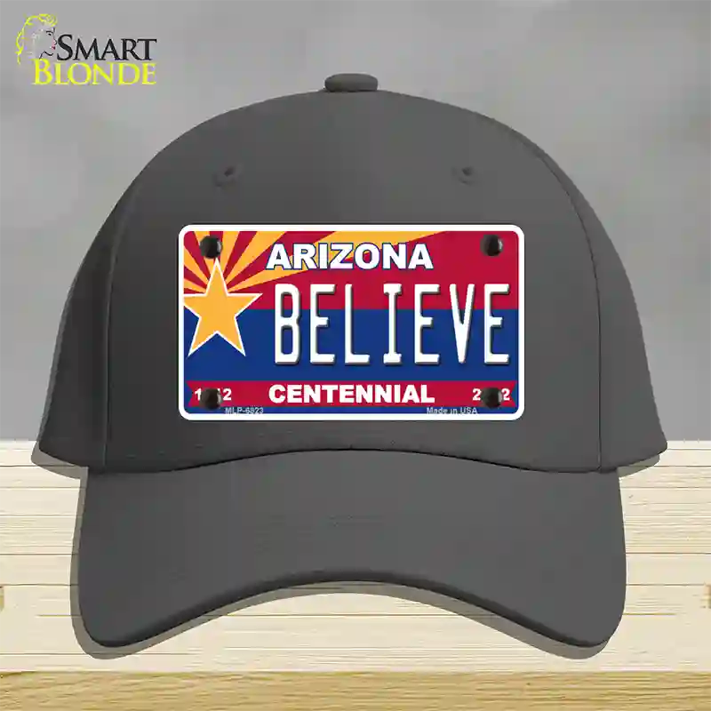 Arizona Centennial Believe Novelty License Plate Hat Cotton / Charcoal