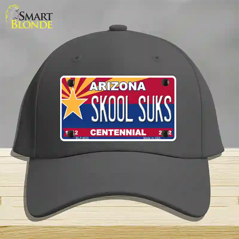 Arizona Centennial Skool Suks Novelty License Plate Hat Cotton / Charcoal