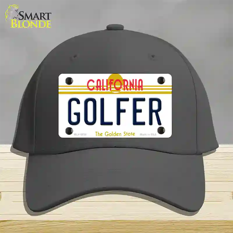 Golfer California Novelty License Plate Hat Cotton / Charcoal