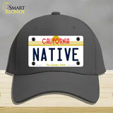 Native California Novelty License Plate Hat Cotton / Charcoal